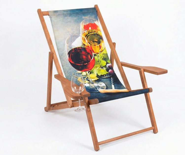 leżak z miejscem na kieliszek